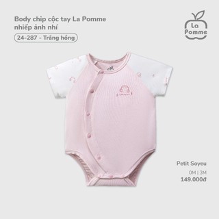 La Pomme SS26.T2.3 Set sơ sinh nhiếp ảnh gia nhí màu trắng hồng NB-3m