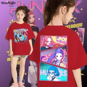 Áo thun nữ Huntrix Rumi Zoey 100% cotton size 100-150CM Truy tìm Kpop trẻ