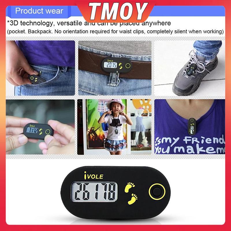 TMOY Kỹ Thuật Số Pedometer 3D Di Động Mini, Đếm Bước Cho Tập Thể Dục Nam Và Nữ