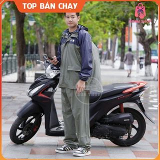 (CÓ BALO NGƯỜI LỚN)Bộ áo mưa có lưng che balo - Bộ mưa Sơn Thủy đeo balo, cặp sách dành cho người lớn, nhựa PVC bonshop