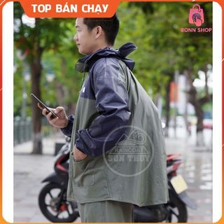 (CÓ BALO NGƯỜI LỚN)Bộ áo mưa có lưng che balo - Bộ mưa Sơn Thủy đeo balo, cặp sách dành cho người lớn, nhựa PVC bonshop