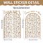 Decal Dán Tường Hình Cổng Vòm Bohemian - Miếng Dán Tường Hình Học Và Hoa Cỏ Nghệ Thuật - Đồ Decor Tự Dán Cho Tường Phẳng & Kính (Bộ 2 Tấm)