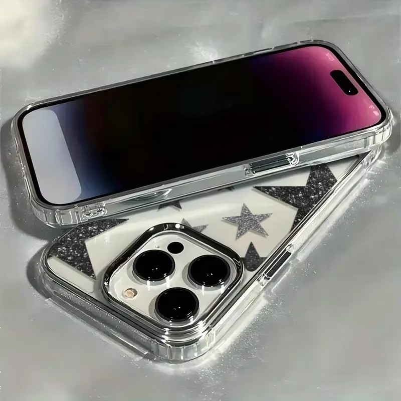 Ốp Điện Thoại Trong Suốt Họa Tiết Ngôi Sao Sáng Hợp Thời Trang Cho Iphone 17 16 Pro Max 15 14 13 12 11 Cho Iphone 7 8 Plus X XS XR 16e SE2