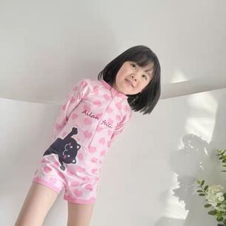 Đồ bơi bé gái liền thân - áo tắm tay dài chống nắng nhanh khô họa tiết dễ thương