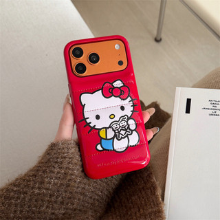 Áo khoác da xuống KT Cat iPhone14 / 13 Thích hợp cho vỏ điện thoại 17 / 16 / 15PROMAX Vỏ chống sốc Hàng hóa tại chỗ