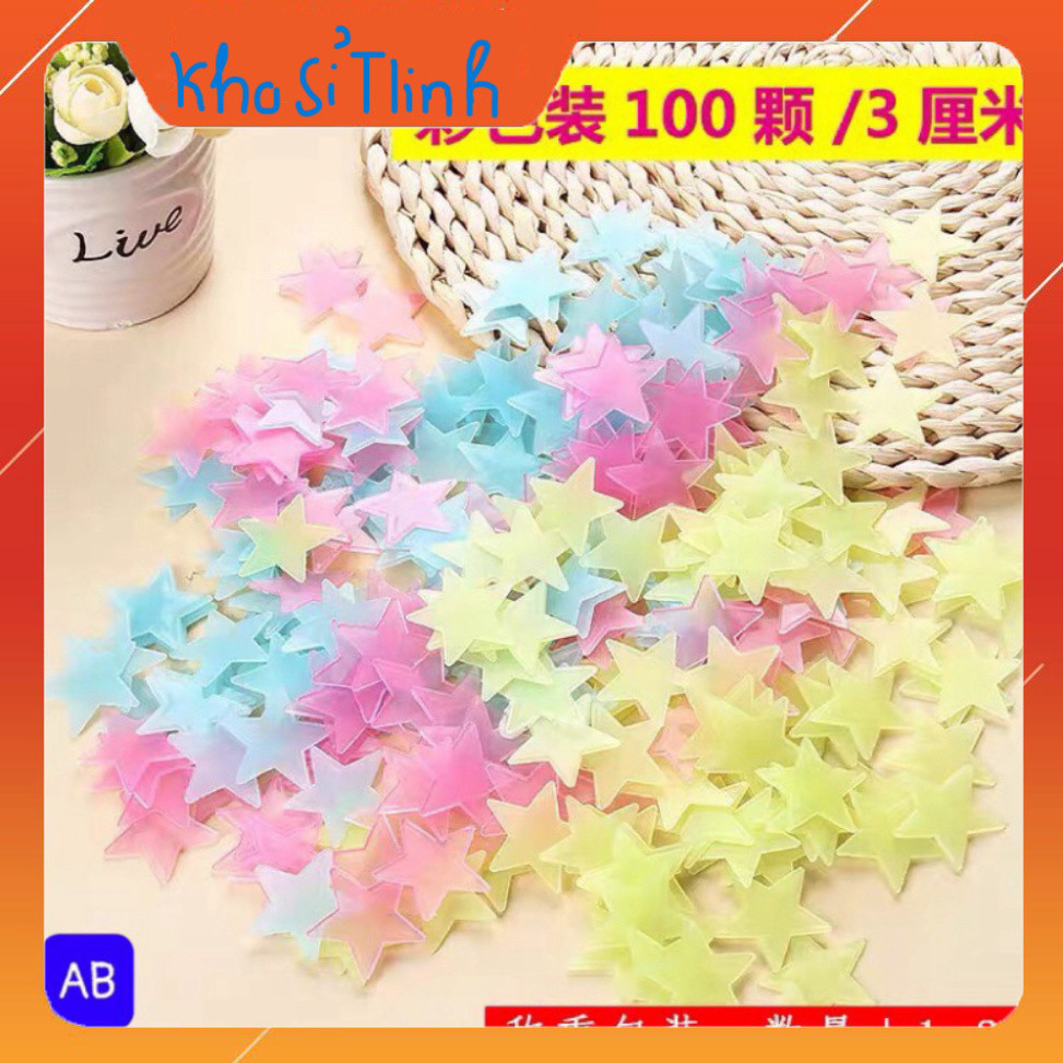 Bịch 100 Sao Phát Sáng Dán Tường , Decor Nhà Cửa (Tuyển Sỉ) [FREESHIP]
