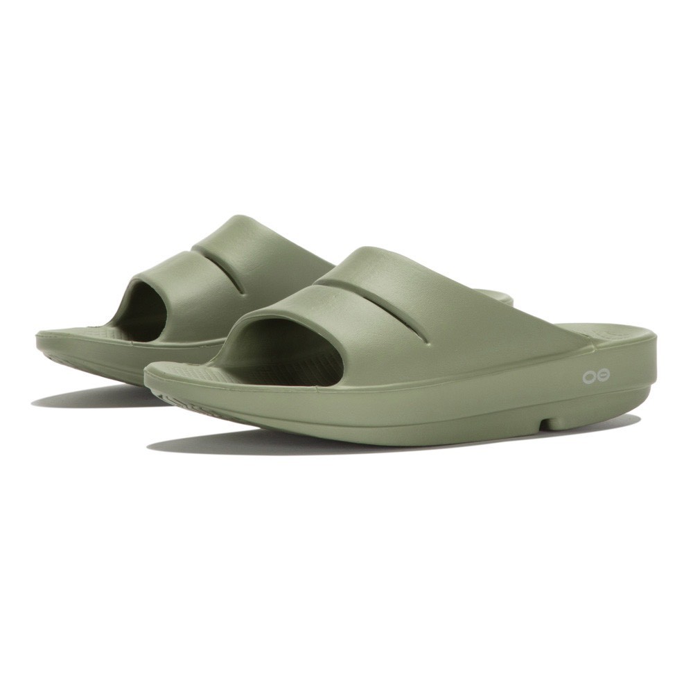 Dép phục hồi sức khoẻ chính hãng OOFOS - Dép Unisex Healthy Olive Green - Xanh rêu