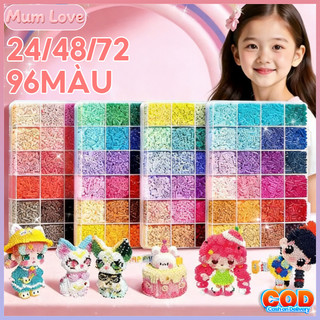 【24/48/72/96Màu】Bộ Dụng Cụ Xếp Hạt DIY 2.6mm,Tự Tay Làm Móc Khóa,Trang Trí,Đồ Chơi Giáo Dục Cho Trẻ Em