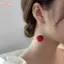 HFSHY Trang sức thời trang cherry blossom - Bông tai và mặt dây chuyền ngọt ngào dành cho tiệc cưới