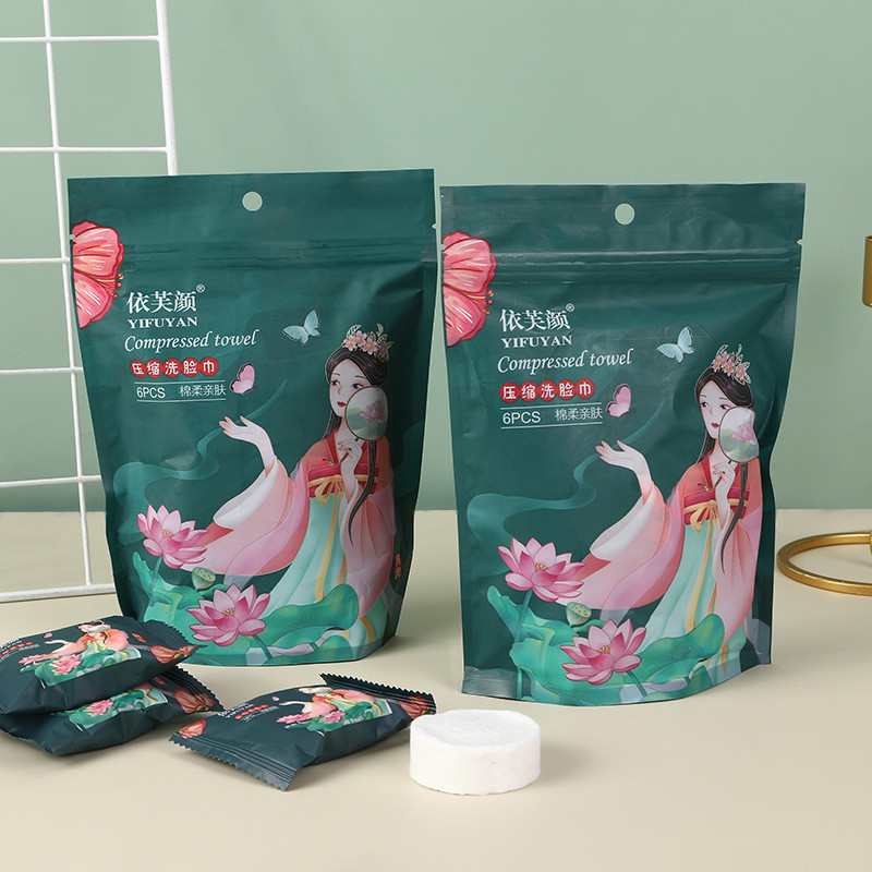 Khăn nén hợp thời trang quốc gia dùng một lần Khăn cotton thấm hút thân thiện với da Khăn mềm cotton nguyên chất Kích thước du lịch cực dày Dễ dàng mang theo J