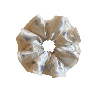 Hululu - Scrunchy satin cao cấp hoa, phù hợp tạo kiểu tóc đuôi ngựa thấp, phụ kiện tóc nữ nhẹ nhàng và sang trọng