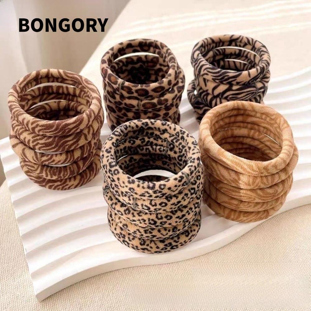 Dây buộc tóc BONGORY đàn hồi cao, không phai màu với họa tiết da báo mềm mại, phù hợp cho bé gái