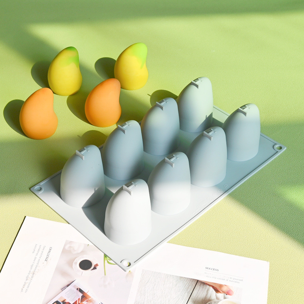 Khuôn bánh mousse xoài, khuôn sô cô la trái cây mô phỏng, khuôn silicon kem popsicle DIY