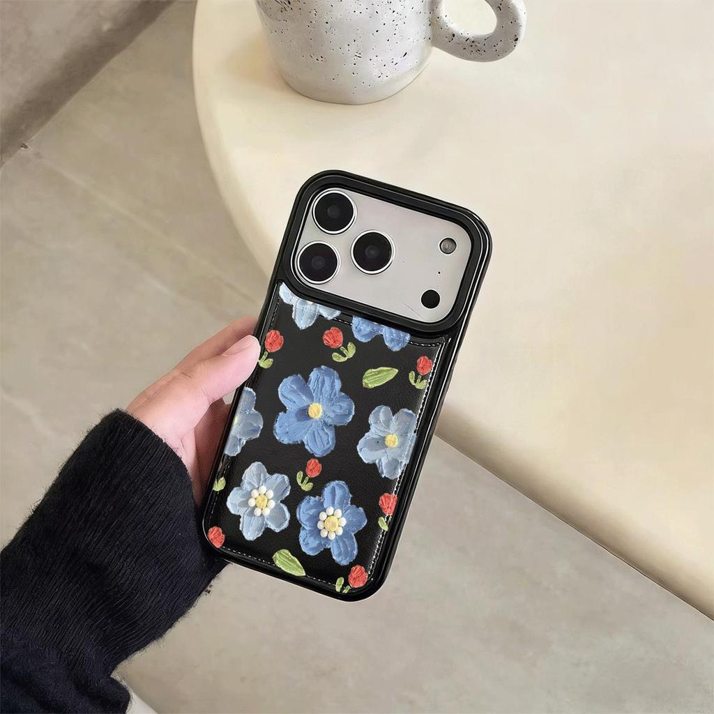Trái mọng nhỏ màu xanh lam phù hợp với vỏ điện thoại iPhone17Air,cảm giác da14/11Pro