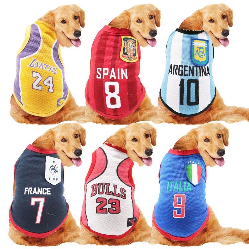 Mùa Xuân Mùa Hè Mỏng Phong Cách Thú Cưng Chó Mèo Mèo Pháp Chiến Đấu Teddy Bichon Corgi Quần Áo World Cup Bóng Rổ Áo Cung Cấp