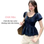 Áo Baby Doll Kiểu A366117 Bo Eo Tay Bồng Pha Ren Xinh Xắn MoLie Fashion