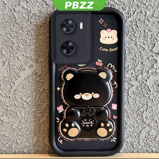 Ốp Lưng Cho OPPO A57 2022 4g Oppo a77s 5g Vỏ Điện Thoại Vỏ Mềm Silicon Chống Sốc Thiết Kế Mới Thẩm Mỹ Gương Xoay Gấu Dễ Thương Có Giá Đỡ JTXXZJ01