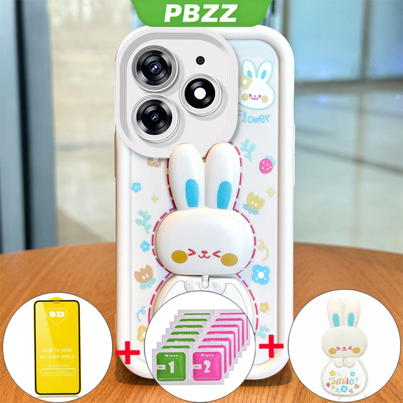 Ốp Lưng Cho tecno Spark 10 pro TECNO SPARK 10 C SPARK 10C 40 40 40C Vỏ Điện Thoại Vỏ Mềm Silicon Chống Sốc Thiết Kế Mới Thỏ Thẩm Mỹ Có Giá Đỡ Và Phim Mềm JTMCETZJ01