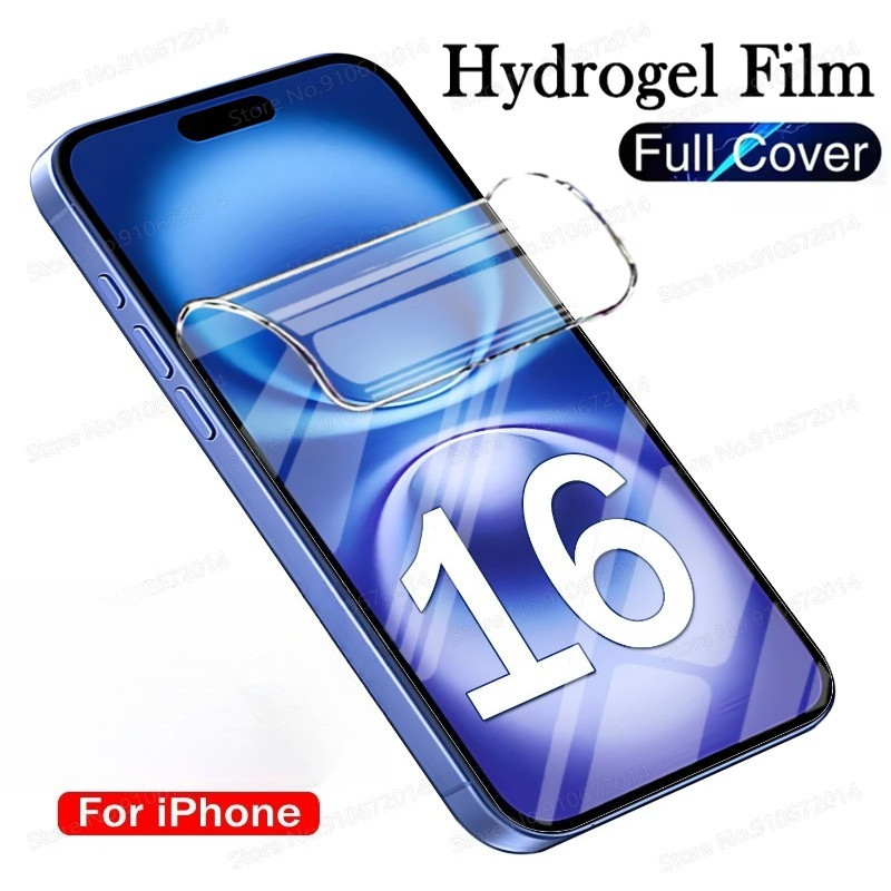 Phim Hydrogel Bảo Vệ 2in1 HD Cho Apple iPhone 17 16 16e 15 14 Air Pro Max Plus Điện Thoại Mặt Trước + Mặt Sau Màn Hình Hydrogel Bảo Vệ Cho iPhone 13 12 Mini Pro Max Phim Mềm Không Bong Bóng