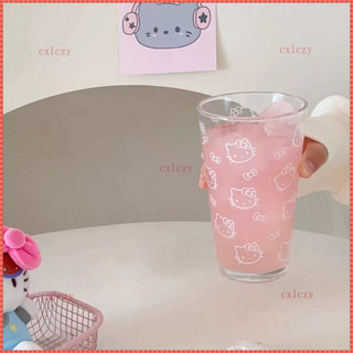 450ML Thủy Tinh Dễ Thương Cốc Nước Hoạt Hình Hellokitty Thủy Tinh In Hình Dễ Thương Cốc Cà Phê Hộ Gia Đình Trà Trái Cây Chanh Cô Gái Quà Tặng