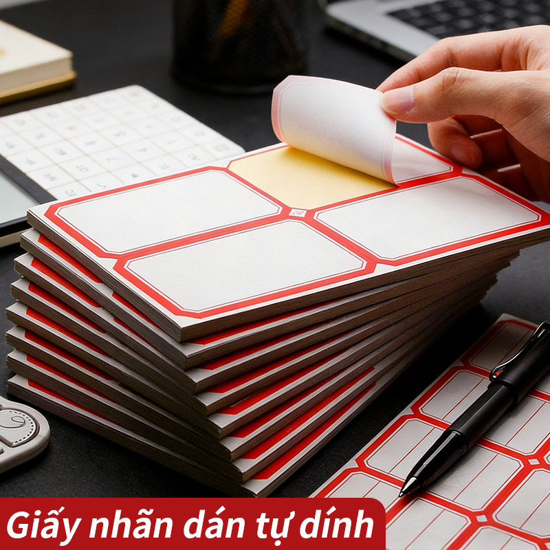 Giấy nhãn dán tự dính, nhiều kích cỡ và mẫu mã, nhãn phân loại và nhãn giá, độ bám dính cao, dễ viết