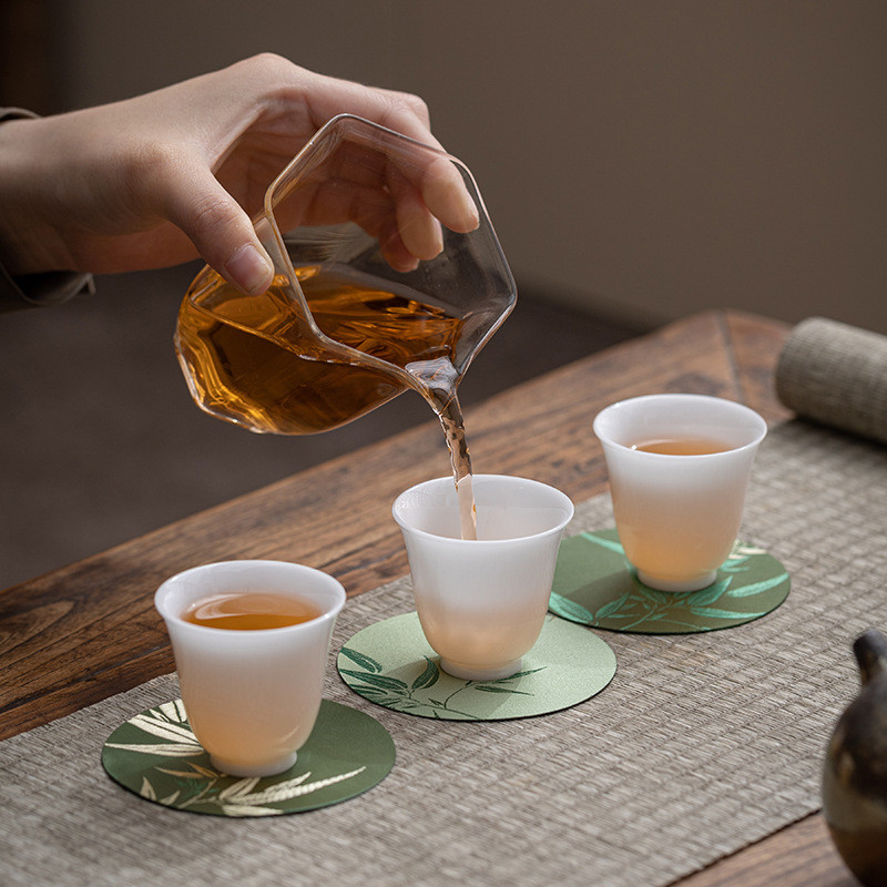 [Set 6 Miếng] Miếng Lót Ly Vải Vân Sa Họa Tiết Hoa Cỏ Á Đông - Đế Lót Ly Sang Trọng Không Phai Màu - Miếng Lót Trang Sức, Phụ Kiện Chụp Ảnh Decor