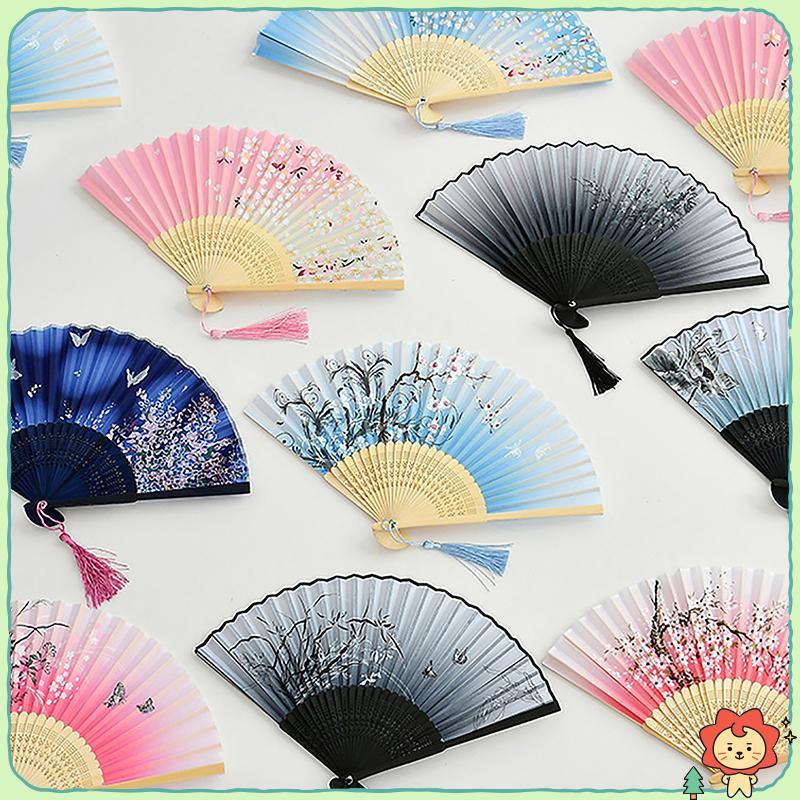 Quạt gấp cổ bằng tre Quạt phong cách Trung Quốc Mùa hè Nữ Dance Fan Di động Elegent Hoa cầm tay Quạt Quà tặng tinh tế rỗng