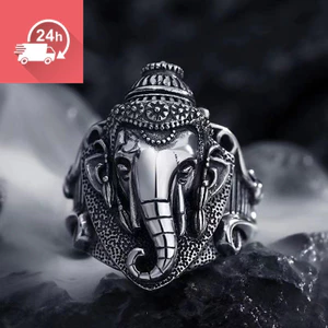 Vintage Vintage Vintage Thủ Công Voi Cá Tính Bạc Thái Lan Tính Khí Nhẫn Nam