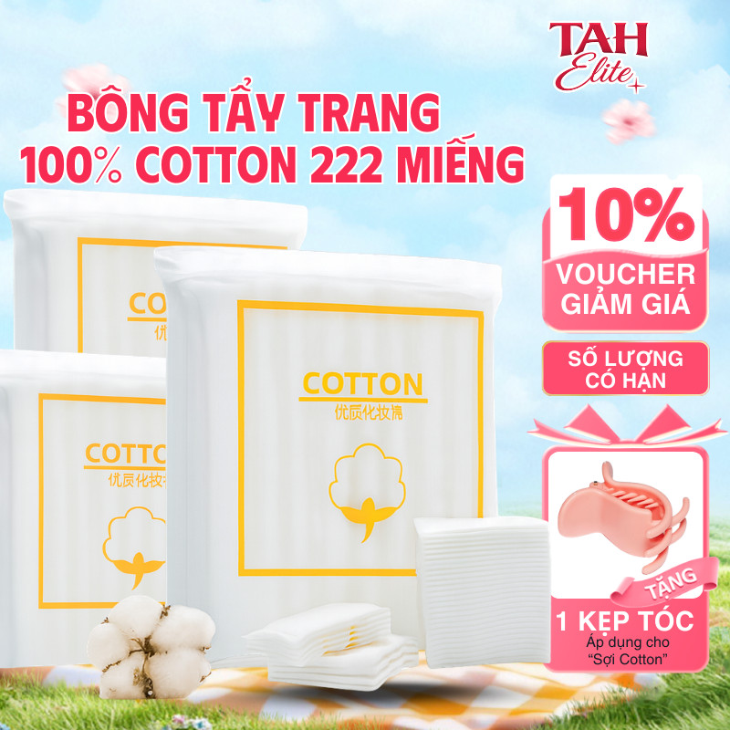 Bông Tẩy Trang 3 Lớp 222 Miếng Tiện Dụng - Hình ảnh thực tế