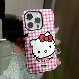 Ốp điện thoại 2 trong 1 KT Cat Apple 17 / 16 iPhone 15 Pro Max Phim mới 14 / 13 Sáng tạo 12 / 11 Pro Max 7 / 8 Plus Vỏ điện thoại bóng hai lớp
