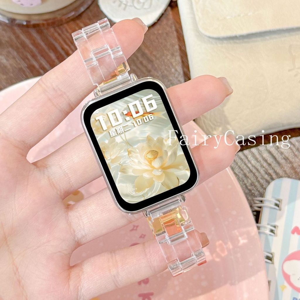 Dây đeo thể thao KT dễ thương cho Xiaomi Mi Band 10Pro 9 8 Pro Vòng đeo tay thay thế cho Redmi Watch 6 5 4 Dây đeo cổ tay Acrylic