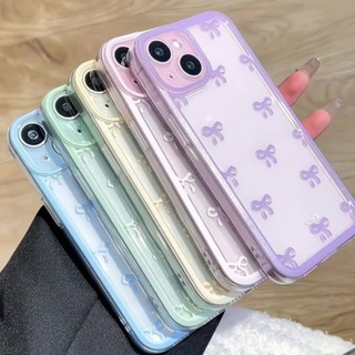 Đơn Giản Rắn Màu Bowknot Trường Hợp Điện Thoại Cho iPhone 17 16 15 14 13 12 11 Pro Max X Xr Xs Max 7 8 Plus