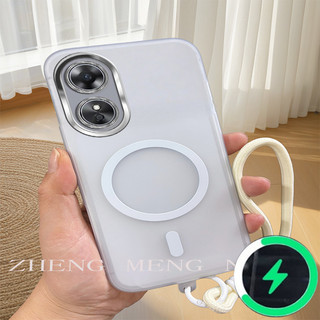 Thích hợp cho Ốp điện thoại OPPO A17 A17K A97 5G Vỏ mềm mờ nhiều màu sắc có dây đeo tay 0036