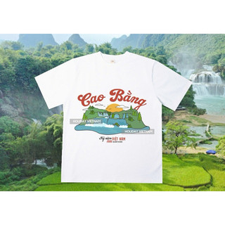 Áo thun du lịch Cao Bằng Du lịch Việt Nam, áo phông unisex nam nữ chất thun cotton dày dặn thoáng mát