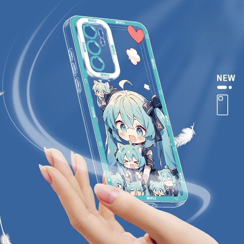 Ốp Lưng Cho Samsung Galaxy S26 Edge Ultra Plus S10 Note 20 10 Plus A57 A56 M54 F54 M23 M60 Hatsune Miku Anime Hoạt Hình Trong Suốt Silicon Mềm