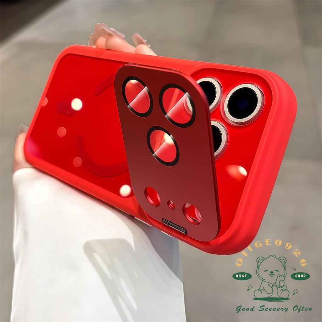 【 Ốp lưng iPhone17 】 Giá đỡ ống kính Vỏ điện thoại từ tính mờ lỏng iphone17 Pro Max 16 15 14 13 12 cho vỏ iPhone Vỏ mềm silicon TPU chống sốc