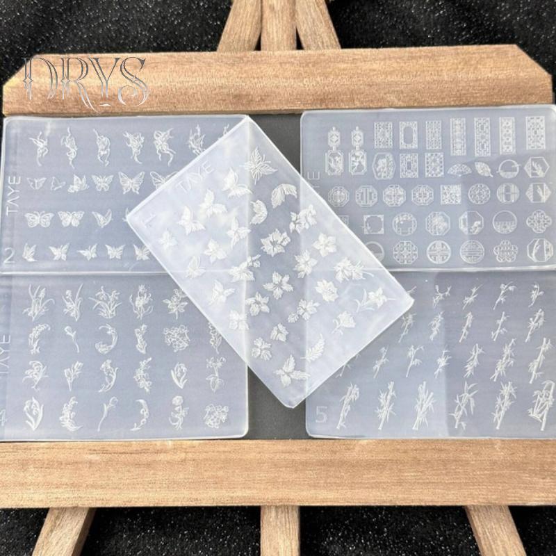(TFT) Hoa Bướm 3D Silicone Móng Tay Nghệ Thuật Khuôn DIY Vintage Khung Hoa Thiết Kế Hoa Trong Suốt Bản Mẫu Cứu Trợ Dụng Cụ Làm Móng Tay MỚI