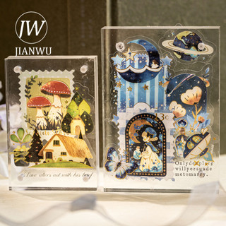 JIANWU Giả Tưởng Nhật Ký Series Vintage Giấc Mơ Hoa Nhân Vật Phong Cảnh Chất Liệu Cắt Dán PET Nhãn Dán Sáng Tạo Tạp Chí Văn Phòng Phẩm