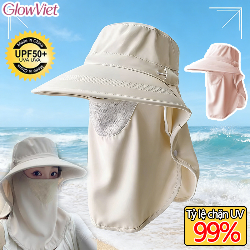 Mũ Chống Nắng,Chống 99% Tia UV,Vành Mũ Lớn Bảo Vệ Cổ,Có Thể Tháo Rời,Thoáng Khí Chống Bụi