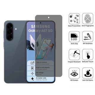 Kính cường lực 2 trong 1 Samsung A57 5G Bảo vệ màn hình chống nhìn trộm cho Samsung Galaxy A37 A07 A55 A35 A17 A16 A06 A56 A36 4G 5G 9D Phim bảo vệ kính có ống kính máy ảnh