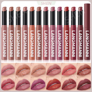 LANGMANNI Mười hai màu Xoay chéo Matte Lipstick Gói đơn