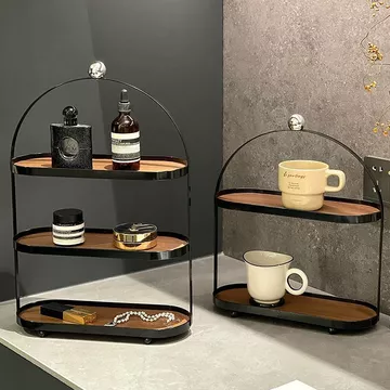 Kệ đựng đồ trang sức bằng gỗ phong cách cổ điển sang trọng nhẹ nhàng, giá để son môi và nước hoa để bàn