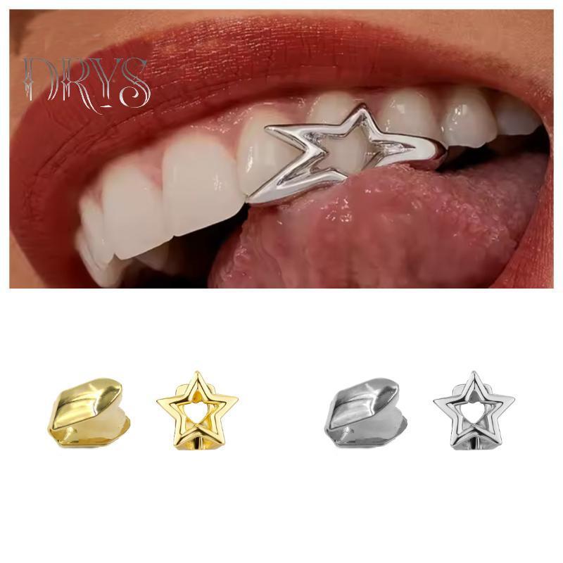 (TFT) Grillz Răng Miệng Phong Cách Y2K Punk Hình Pentagram Mới