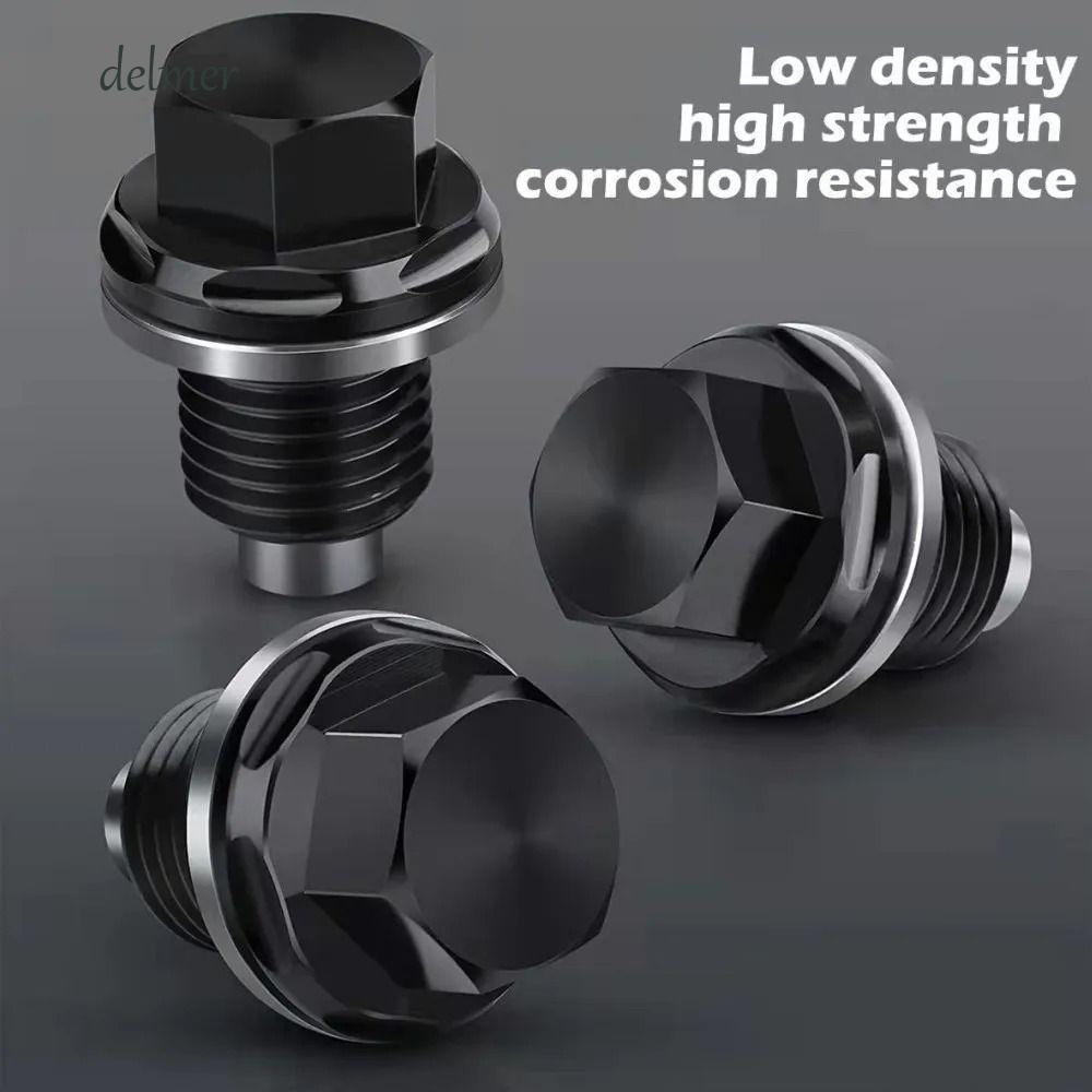Bu lông đai ốc thoát nước động cơ DELMER, M12 / M16 / M20 Phích cắm thoát dầu từ tính, Dễ dàng lắp đặt Phụ kiện ô tô trục vít động cơ bằng nhôm mịn