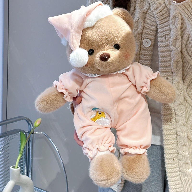 【SKISOPGO】Gấu bông mặc đồ ngủ dễ thương,Thú nhồi bông teddy,Thú nhồi bông teddy,phù hợp làm đồ chơi hoặc quà tặng