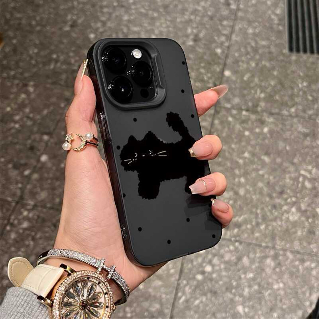Đơn giản điểm sóng màu đen cho iphone 17/16promax vỏ điện thoại 15/14 apple 13pro/11 bộ xr