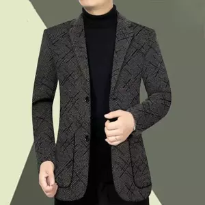 Áo khoác nam VN, Phong cách nặng nề, Quần áo phong cách mới, Áo khoác bố len dày, Thích hợp cho nam giới trung niên, Quần áo nam mùa thu đông 2024, có túi áo khoác