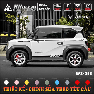 Tem dán xe VF3 - Decal dán xe VF3 MẪU TEM THỂ THAO CÁ TÍNH . 1 bộ dán 2 bên ( mẫu VF3 - 65 )