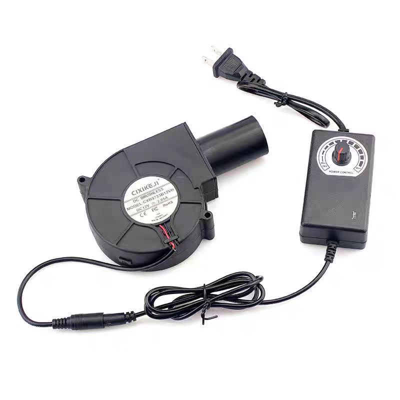 【COD】Bộ quạt điều tốc turbo 12V dành cho lò nướng, đường kính lớn 38mm, đạt tốc độ 5500 RPM để thổi khí mạnh mẽ.