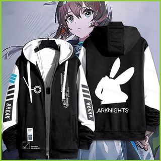 Áo khoác anime Arknights Amiya, dây kéo, size XXS-6XL, unisex